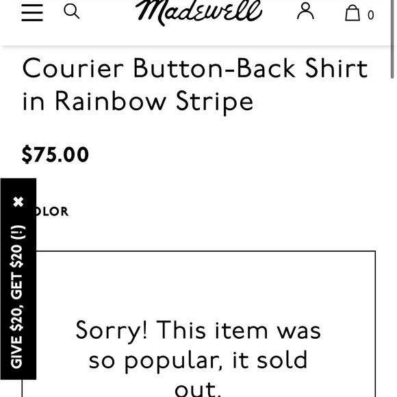 Madewell Courier short sleeve popover Button-Back Shirt Rainbow Stripe, size L - Picture 4 of 9